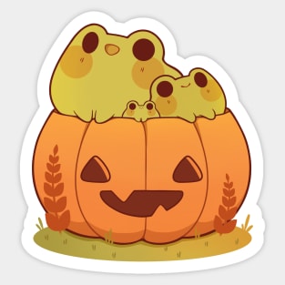 Pumpkin with frogs Sticker